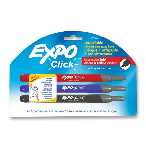 DYMO Click Dry Erase 3cd Black,Blue,Red 3pc(s) marker
