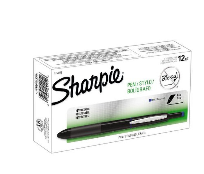 Sharpie Pen Retractable Синий 12шт капиллярная ручка