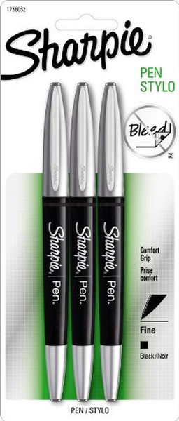 Sharpie Pen Grip Black 3pc(s) fineliner