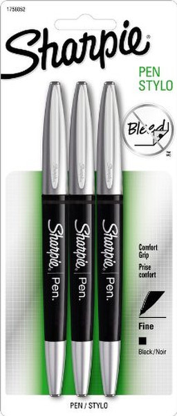 Sharpie Pen Grip Черный 3шт капиллярная ручка