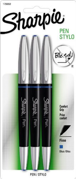Sharpie Pen Grip Синий 3шт капиллярная ручка