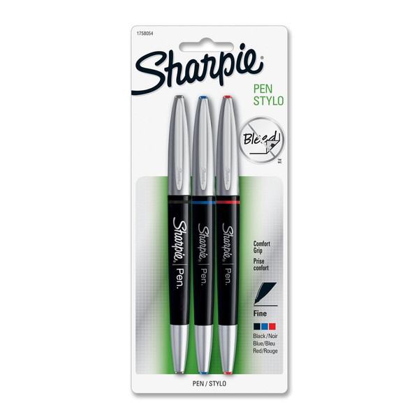 Sharpie Pen Grip Черный, Синий, Красный 3шт капиллярная ручка