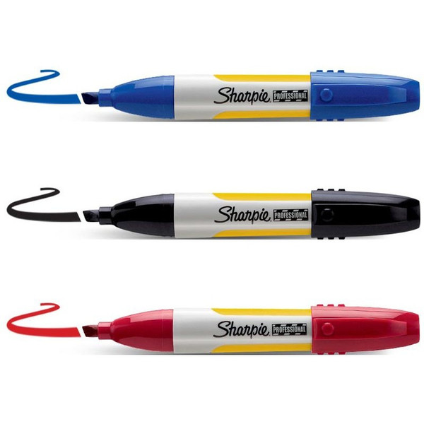 DYMO Sharpie Professional Черный, Синий, Красный 4шт перманентная маркер