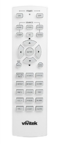 Vivitek 5041822100 IR Wireless Press buttons Grey remote control