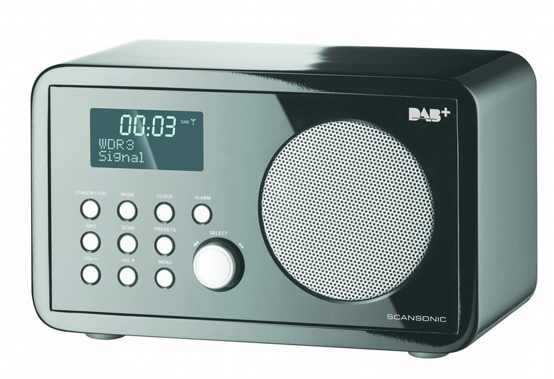 Scansonic DA200 Часы Цифровой Черный радиоприемник