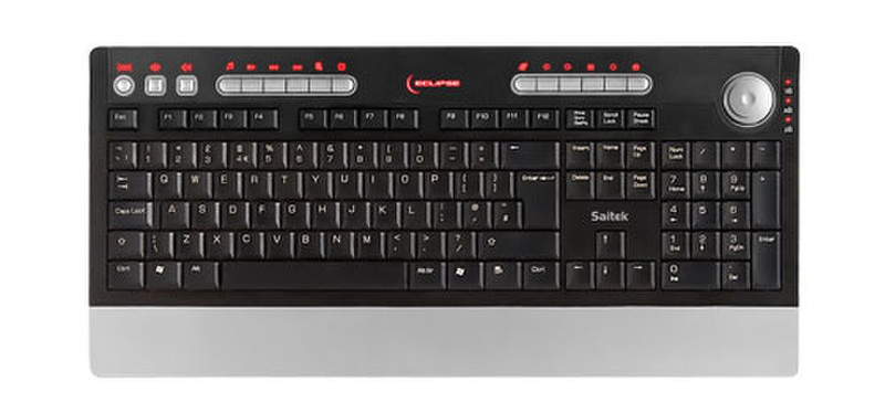 Saitek K140 Backlit Slimline Multimedia keyboard USB Tastatur