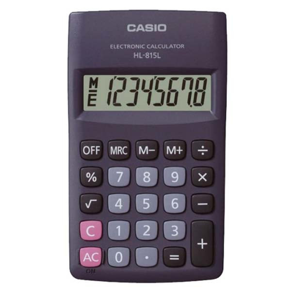 Casio HL-815L Tasche Einfacher Taschenrechner Schwarz