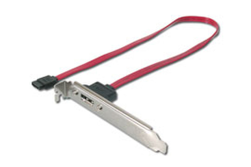 ASSMANN Electronic DIGITUS External SATA 1Port Slotblech mit 50cm Kabel 0.5m Rot SATA-Kabel
