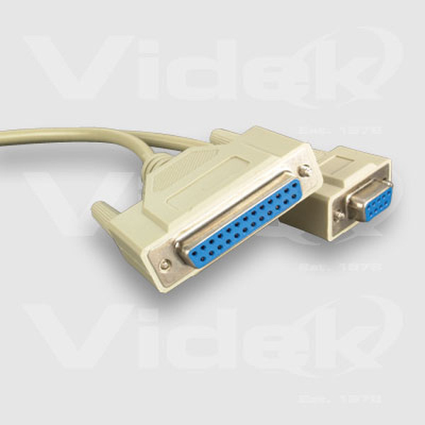 Videk DB9F to DB25F Null Modem Cable 3m 3m networking cable
