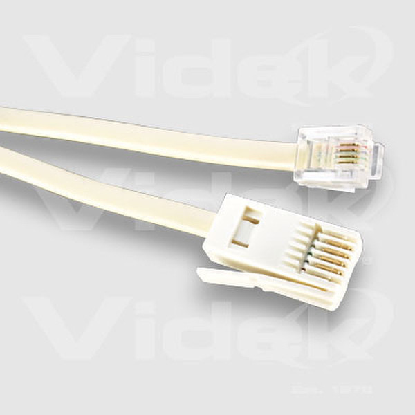 Videk RJ11 6P/4C M to UK Style M Modem Cable 4 Core 3m 3m telephony cable