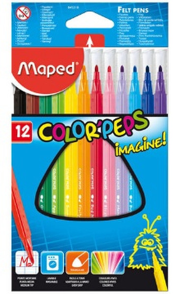 Maped 845310 Black,Blue,Brown,Green,Orange,Pink,Red,Violet,Yellow felt pen