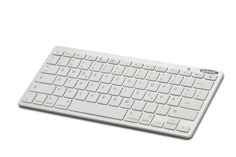 Ednet 86275 Bluetooth QWERTZ Deutsch Weiß Tastatur für Mobilgeräte