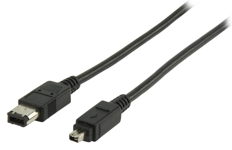 Valueline VLCP62100B1.00 1m 4-p 6-p Black firewire cable