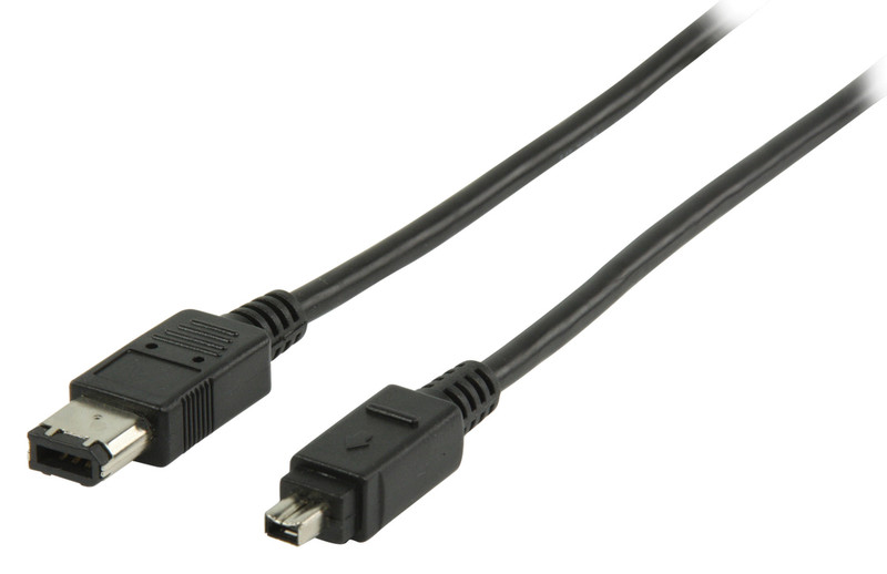 Valueline VLCP62100B3.00 3m 4-p 6-p Black firewire cable