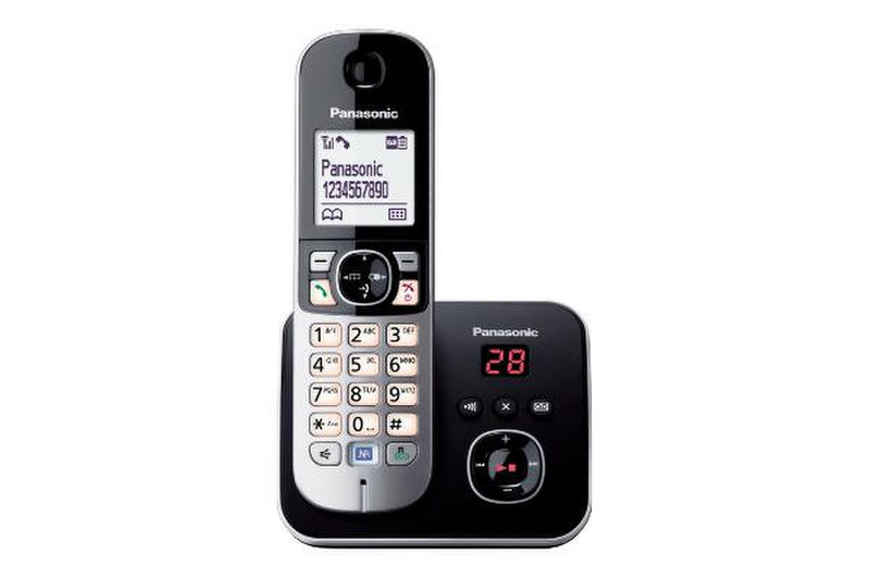 Panasonic KX-TG6821 DECT Идентификация абонента (Caller ID) Черный, Белый