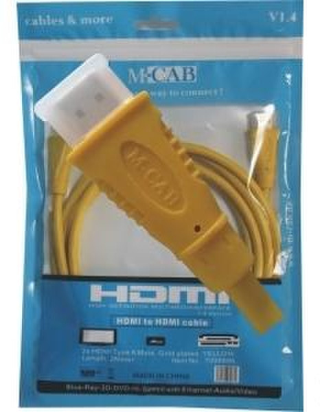 M-Cab 7000996 2m HDMI HDMI Gelb HDMI-Kabel