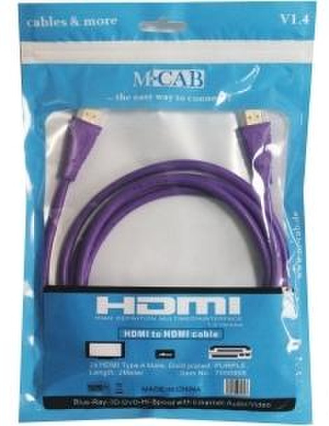 M-Cab 7000998 2m HDMI HDMI Violett HDMI-Kabel