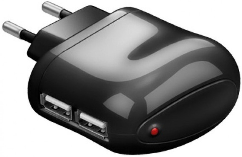 Techly Transformer Network Italian to 2p USB 2.1 Black IPW-USB-2A2P