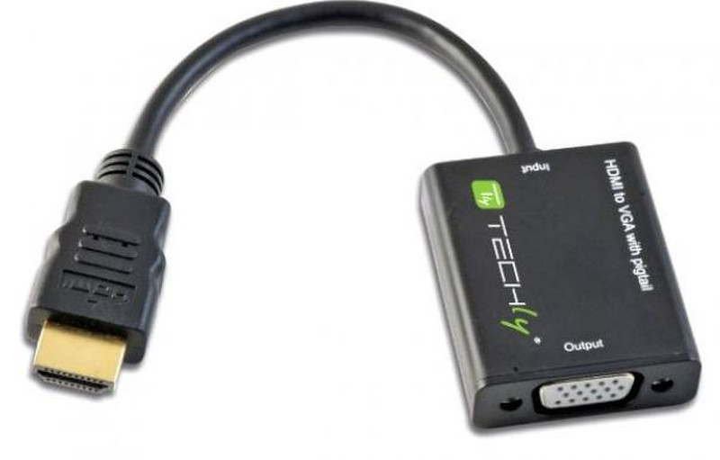 Techly IDATA HDMI-VGA2 HDMI VGA (D-Sub) Черный адаптер для видео кабеля