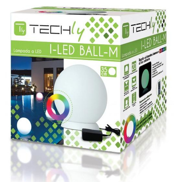 Techly I-LED BALL-M Outdoor spot lighting LED Weiß Außenbeleuchtung