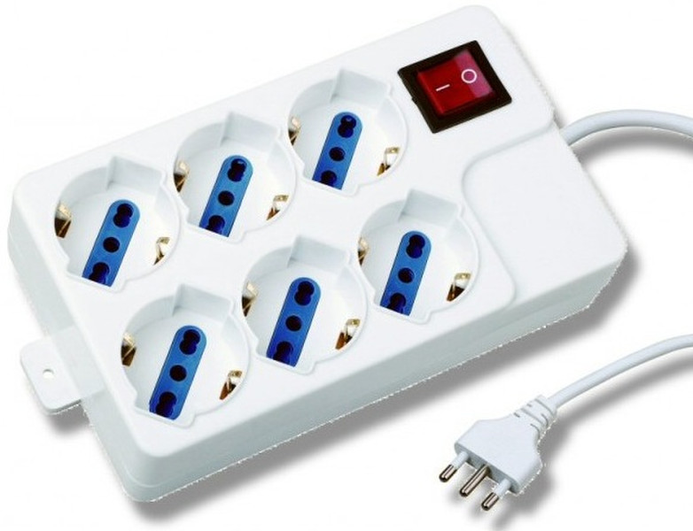 Techly IUPS-PCP-44A 6AC outlet(s) 1.5m Weiß Verlängerungskabel