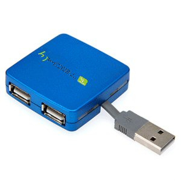 Techly IUSB2-HUB4-480BL 480Mbit/s Blau Schnittstellenhub