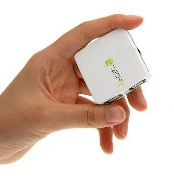 Techly Box mini Hub USB 2.0 4 porte Bianco IUSB2-HUB4-480WH