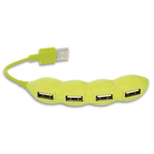 Techly IUSB2-HUB4-BEAN 480Mbit/s Green