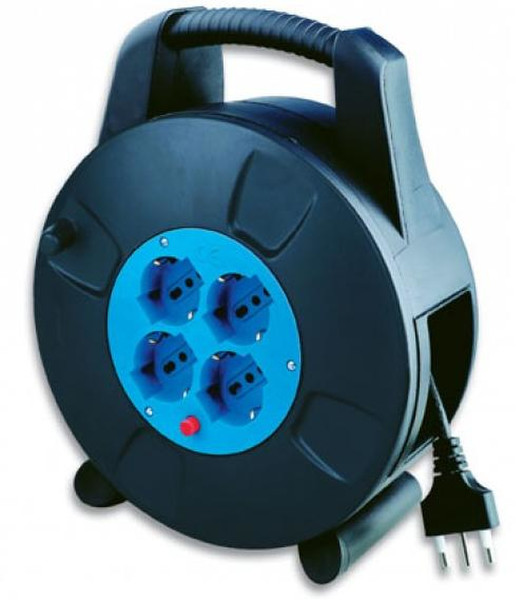 Techly IPW-AVV-13 4AC outlet(s) 13m Schwarz, Blau Verlängerungskabel