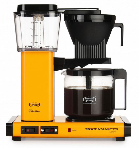 Moccamaster KBGC982 AO freestanding Semi-auto Drip coffee maker 1.25L 10cups Yellow