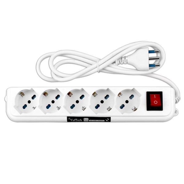 Vultech MU-01 5AC outlet(s) 1.5m White power extension