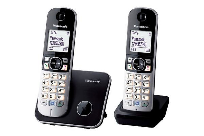Panasonic KX-TG6812 DECT Идентификация абонента (Caller ID) Черный, Белый