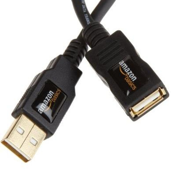 AmazonBasics 2 m, USB 2.0/USB 2.0, M/F 2m USB A USB A Black