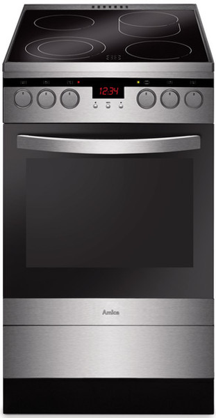 Amica SHC5684DX Freestanding Ceramic A Black,Stainless steel