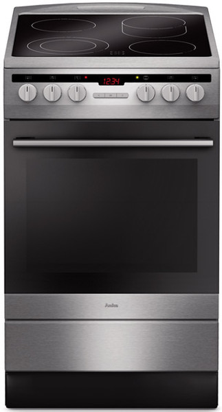 Amica SHC5784DX Freestanding Ceramic A Black,Stainless steel