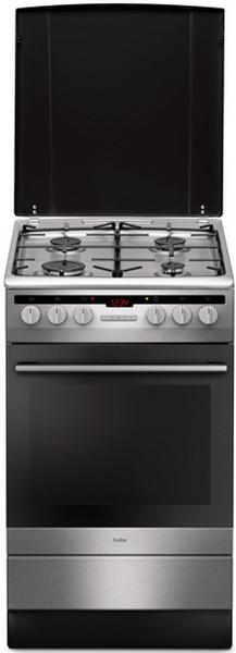 Amica SHM5764X Freistehend Gas hob A Schwarz, Edelstahl