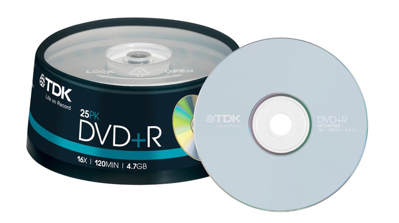 TDK T-19443 4.7GB DVD+R 25pc(s) blank DVD