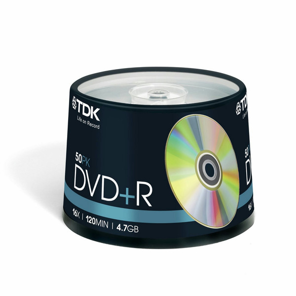 TDK T-19444 4.7ГБ DVD+R 50шт чистый DVD