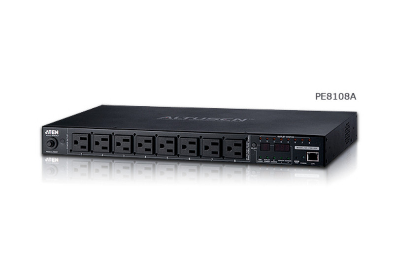 Aten PE8108A 8AC outlet(s) 1U Black power distribution unit (PDU)