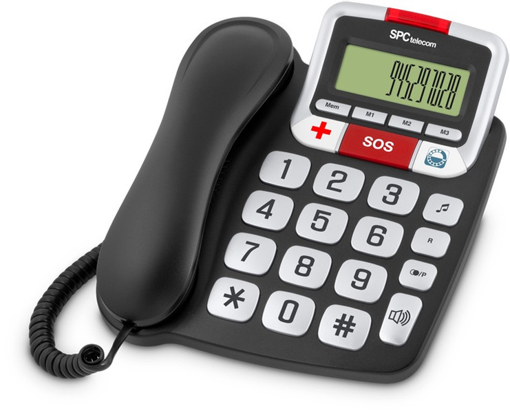 SPC 3288N Analog Anrufer-Identifikation Schwarz Telefon