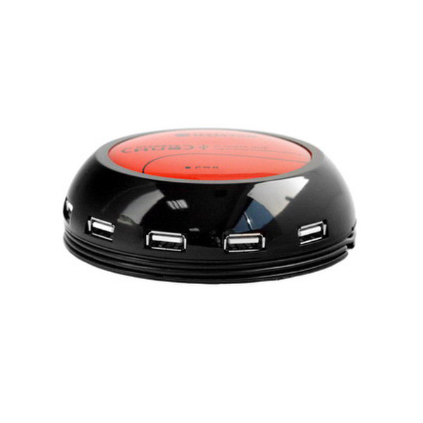 Woxter i-USB Port 100 HUB Ball 480Mbit/s Schwarz, Rot