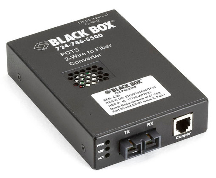 Black Box TE162A-R2 Eingebaut Multi-Modus Schwarz Netzwerk Medienkonverter