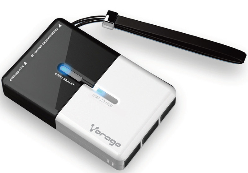 Vorago CR-401 USB 2.0 Черный, Белый устройство для чтения карт флэш-памяти