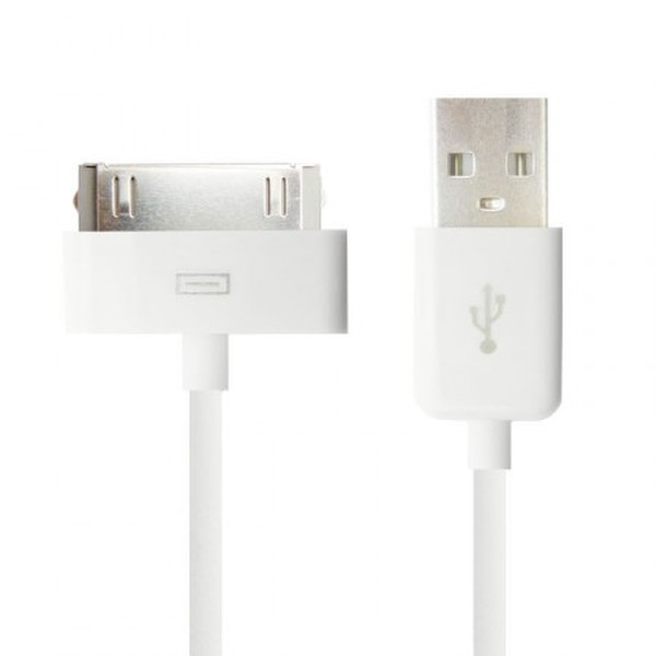 IHR USB/Dock 30-p, 1m 1м USB A Apple 30-p Белый