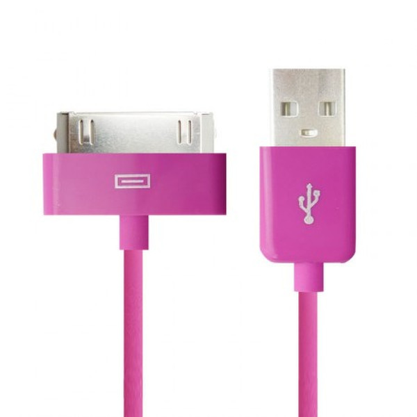 IHR USB/Dock 30-p, 1m 1m USB A Apple 30-p Pink