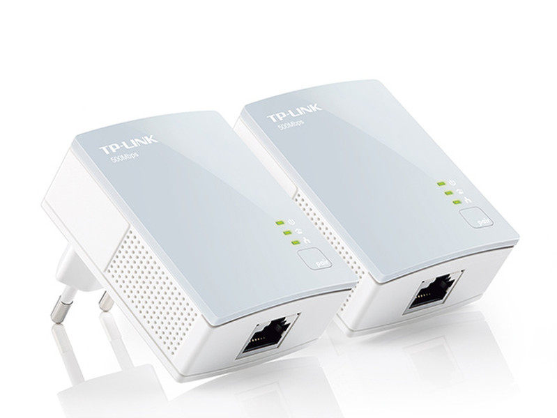 TP-LINK AV500 500Mbit/s Eingebauter Ethernet-Anschluss Weiß 2Stück(e) PowerLine Netzwerkadapter