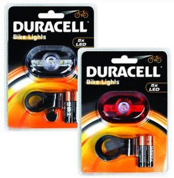 Duracell BUN0046A Велосипедный фонарик LED Красный, Прозрачный электрический фонарь