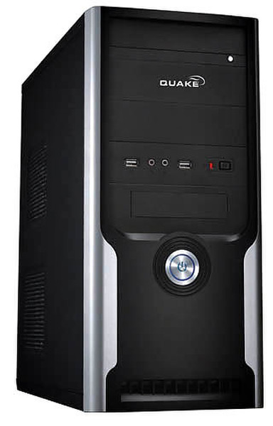 Quake T736A Midi-Tower 350W Schwarz, Silber Computer-Gehäuse