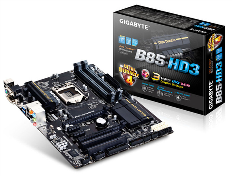 Gigabyte GA-B85-HD3 Intel B85 Socket H3 (LGA 1150) ATX Motherboard