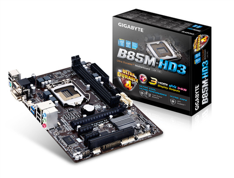 Gigabyte GA-B85M-HD3 Intel B85 Socket H3 (LGA 1150) Mini ATX Motherboard